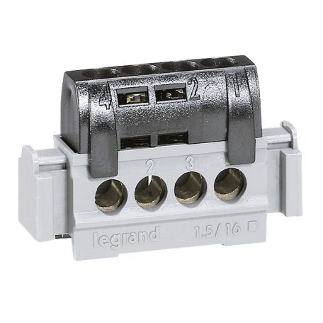 Legrand 004850 Elosztókapocs  47mm Lexic 4x1,5-6mm2, fekete