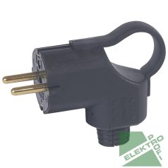   Legrand 050252 Csatlakozódugó, földelt, oldalsó bekötésű, kihúzóval, fekete