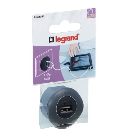 Legrand 050681 USB-s töltőadapter 1,5A, 5V, fekete