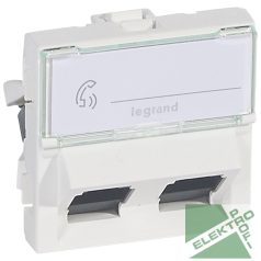   Legrand 076504 P Mosaic RJ 45 infalon csatlakozóaljzat, 2 x RJ 45 árnyékolatlan (UTP) Cat.6