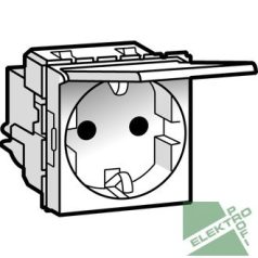   Legrand 077219 P Mosaic dugalj 2P+F fehér 2 mod, csapfedeles #