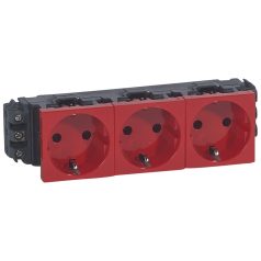   Legrand 077613 Program Mosaic 3x2P+F DLP aljzat sínezett, csavaros, piros