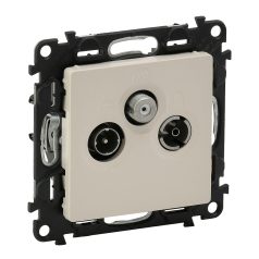   Legrand 753252 VALENA Life TV-R-SAT aljzat 1,5dB elefántcsont csillagpontos