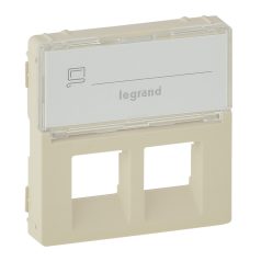   Legrand 755481 Valena Life 2xRJ45 csatlakozóaljzat burkolat, címketartóVALENA elefántcsont