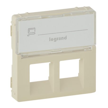 Legrand 755481 Valena Life 2xRJ45 csatlakozóaljzat burkolat, címketartóVALENA elefántcsont