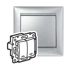   Legrand 770104 VALENA kapcsoló betét redőny + fedél Alumínium #