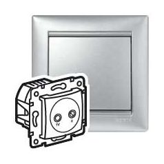 Legrand 770134 VALENA TV-RD aljzat átm Alumínium #