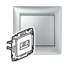 Legrand 770243 VALENA infalonaljzat 2xRJ45-Cat6 UTP Alumínium, rögzíté köröm nélkül