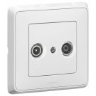 Legrand 773832 CARIVA TV-RD aljzat 1 dB csillagpontos,fehér, komplett, #