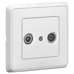   Legrand 773832 CARIVA TV-RD aljzat 1 dB csillagpontos,fehér, komplett, #