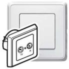 Legrand 773834 CARIVA TV-RD aljzat átmenő 9dB fehér, komplett,  