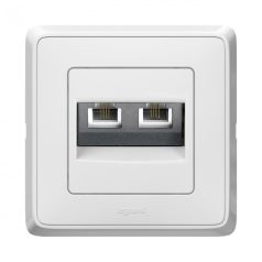   Legrand 773839 CARIVA telefon 2xRJ11 fehér komplett, gyors bekötés #