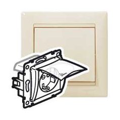 Legrand 774120 VALENA dugalj 2P+F IP44 elefántcsont