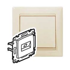   Legrand 774143 VALENA infalonaljzat 2xRJ45-Cat6 UTP elefántcsont, rögzítés köröm nélkül 