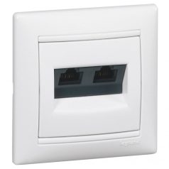   Legrand 774231 VALENA infalonaljzat 2xRJ45-Cat5eUTP fehér, rögzítés körömmel