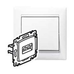   Legrand 774238 VALENA infalonaljzat 1xRJ45-Cat5eUTP fehér, rögzítés köröm nélkül