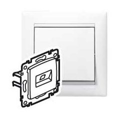   Legrand 774244 VALENA infalonaljzat 1xRJ45-Cat6 STP fehér, rögzítés köröm nélkül #