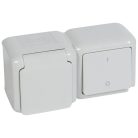 Legrand 782392 Forix kapcsoló 102 + 2P+F dugalj IP44, szürke, gyermekvédelemmel