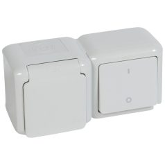  Legrand 782392 Forix kapcsoló 102 + 2P+F dugalj IP44, szürke, gyermekvédelemmel