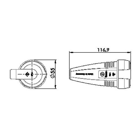 ABL 100000049 Gumi dugalj lengő TPE 2,5mm2 kábelig IP44
