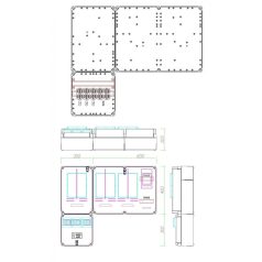   Csatári Plast CSP21.E031 Szekrény M63.80A, földkábeles, felületre szerelt kivitel