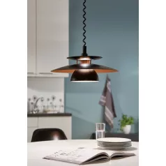   Eglo 31666 Húzós függeszték lámpatest E27 60W fekete/réz Brenda