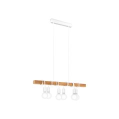   Eglo 33165 függeszték lámpatest E27 6x60W fehér/tölgy Townshend