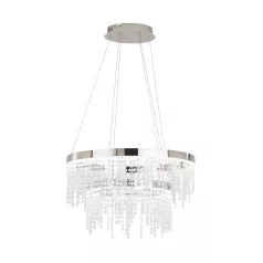   Eglo 39281 LED függeszték lámpatest 2kar ᴓ61cm króm/kristály Antelao