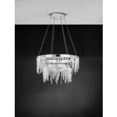   Eglo 39281 LED függeszték lámpatest 2kar ᴓ61cm króm/kristály Antelao