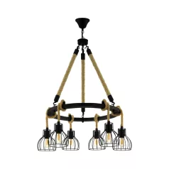   Eglo 43194 függeszték lámpatest E27 6x28W fekete/amber Rampside