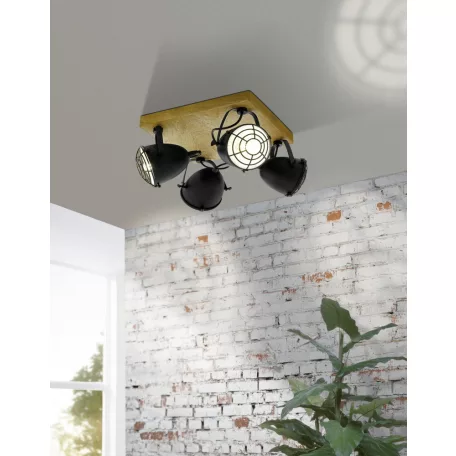 Eglo 49079 mennyezeti lámpa E14 4x40W fa/fekete GATEBECK #