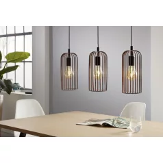   Eglo 49645 függeszték lámpatest E27 3x60W fekete/réz Roccamena