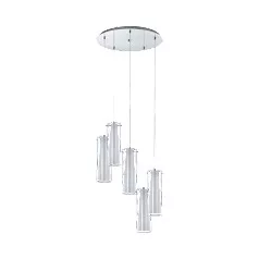  Eglo 93003 függeszték lámpatest E27 5x60W króm üveg/fehér d=50cm Pinto