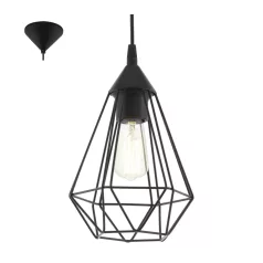 Eglo 94187 függeszték lámpatest E27 60W fekete Tarbes