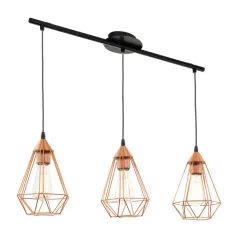   Eglo 94195 függeszték lámpatest E27 3x60W réz színű Tarbes