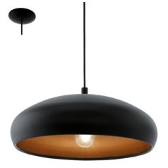   Eglo 94605 függeszték lámpatest 60W fekete/réz E27, 40cm MOGANOL