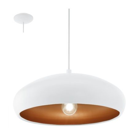 Eglo 94606 függeszték lámpatest 60W fehér/réz E27, 40cm MOGANOL