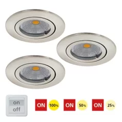   Eglo 95359 LED beépíthető lámpa GU10 3x5W 3000K matt nikkel fényerőszabályzó Tedo