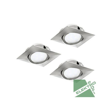 Eglo 95846 LED beépíthető lámpa 3x6W 8,4cm szögletes matt nikkel Pineda