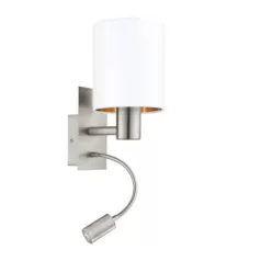   Eglo 96484 fali lámpa E27 40W+3,5W LED matt nikkel/fehér/réz Pasteri