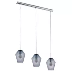   Eglo 96774 függeszték lámpatest E27 3x28W króm/átlátszó fekete Murmillo