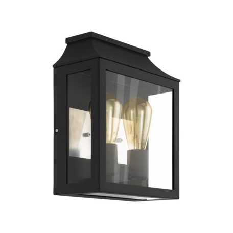 Eglo 97294 Kültéri fali lámpa E27/2 fekete/átlátszó Soncino