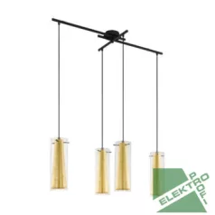   Eglo 97653 függeszték lámpatest E27 4x60W fekete/arany Pinto Gold