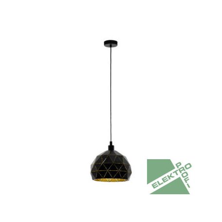 Eglo 97841 függeszték lámpatest E27 1x60W 40cm fekete/arany Roccaforte