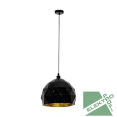   Eglo 97845 függeszték lámpatest E27 1x60W 30cm fekete/arany Roccaforte