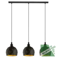   Eglo 97846 függeszték lámpatest E14 3x40W fekete/arany Roccaforte