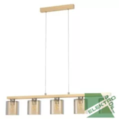   Eglo 98592 függeszték lámpatest E27 5x28W fa/borostyán Castralvo