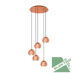   Eglo 98595 függeszték lámpatest E27 5x28W vörösréz Rocamar1