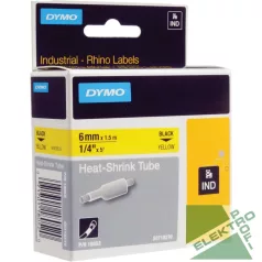   DYMO 18052 Zsugorcső 1,18-2,33 fekete/sárga 6mmx1,5m, D1 kazetta