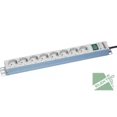 BACHMANN 333.400 Elosztó 8-as +kapcs+2m MT3x1,5 19"-os Rack szekrénybe, szürke